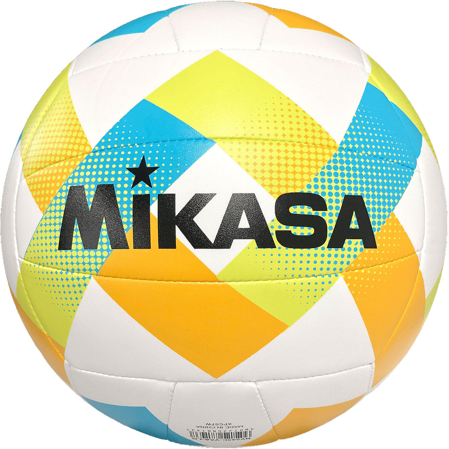 Piłka siatkowa plażowa Mikasa Beach Classic biało-żółto-niebieska BV543C-VXA-LG