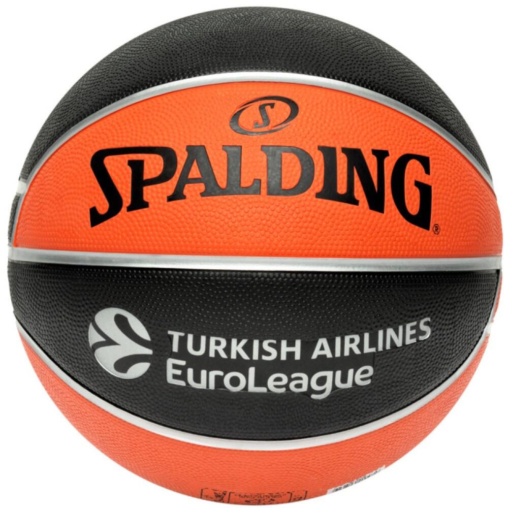 United Sports Unisex – Spalding Euroleague Varsity TF-150 Sz7 piłka dla dorosłych, czarna/pomarańczowa, 7