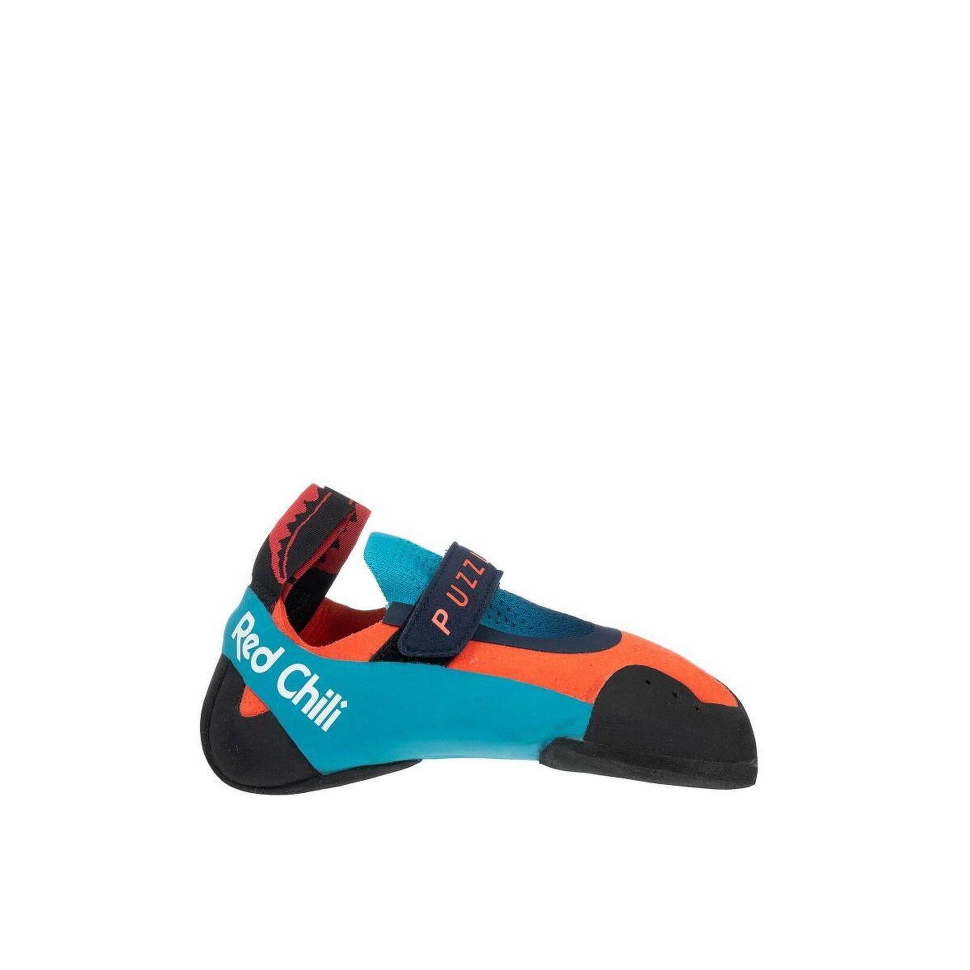 Red Chili Puzzle Climbing Shoes Kids, turkusowy/czerwony UK 3 | EU 35,5 2021 Buty wspinaczkowe na rzepy 35717-neon coral (643)-GR. 3