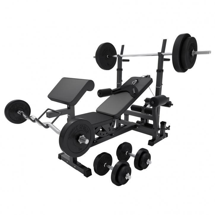 Gorilla Sports Stacja z obciążeniami winylowymi 98kg, czarna (100411-00019-0048)