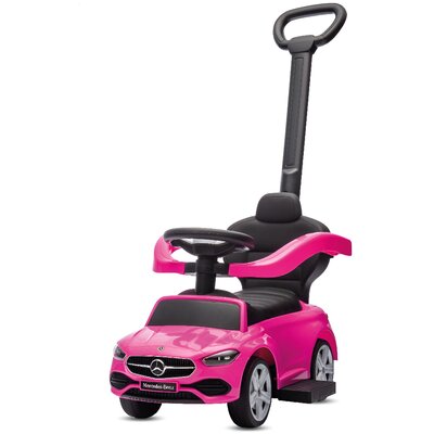 Jeździk Pchacz Chodzik Dla Dziecka Mercedes C-Class Z Popychaczem I Podnóżkiem Różowy Sun Baby