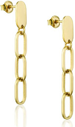 Kolczyki wiszące srebrne pozłacane Chains Link