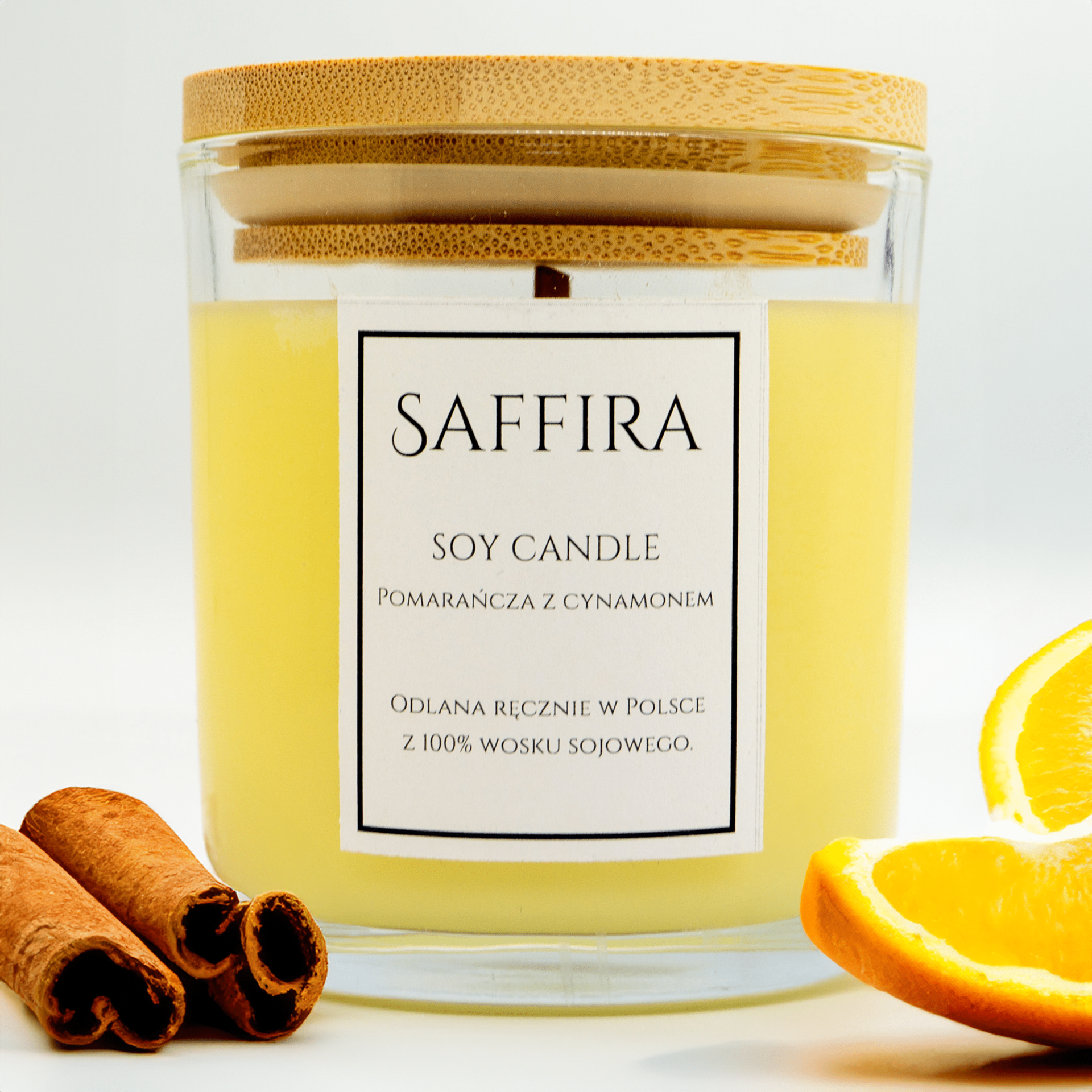 Świeca sojowa – Pomarańcza z cynamonem - 180ml