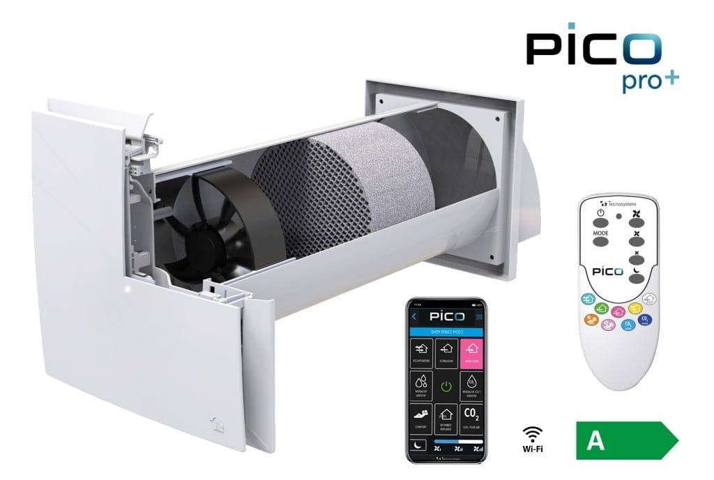 Rekuperator ścienny PICO PRO +45 - Specjalistyczny sklep - Raty 0% - Kup z PayPo i zapłać za 30 dni