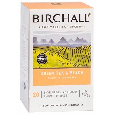 Birchall Tea Tea Herbata Green Tea & Peach zielona 20 piramidek HBIR0015