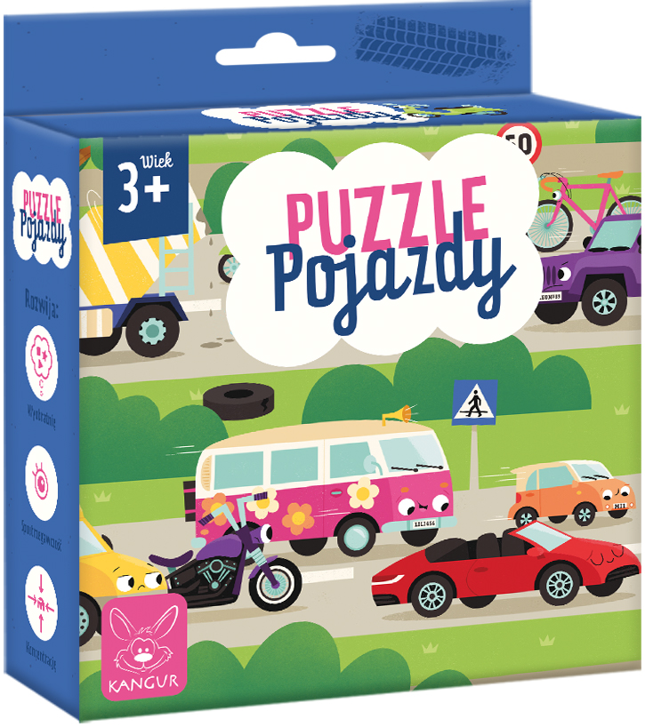 Puzzle. Pojazdy 3+