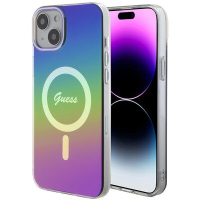 Guess Etui Hardace IML Iridescent Magsafe do iPhone 15 Plus 6,7 cala Wielokolorowy GUHMP15MHITSK
