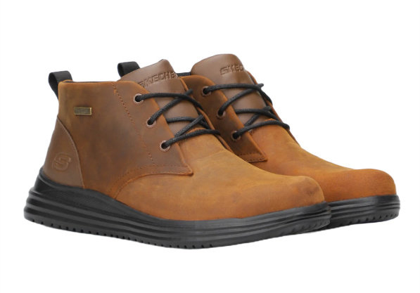 Buty trzewiki męskie SKECHERS PROVEN CONKLIN wygodne brązowe 42 EU