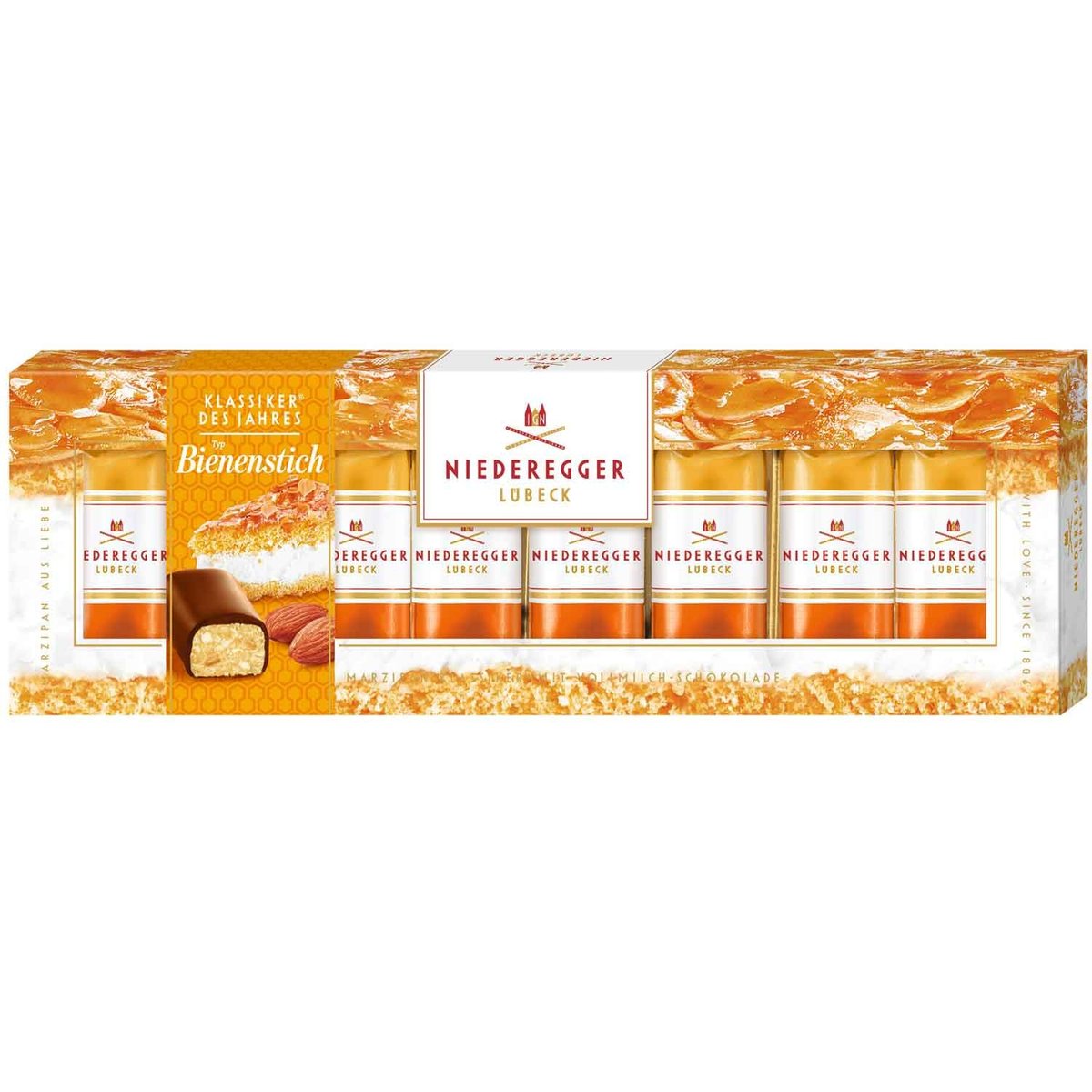 NIEDEREGGER Bienenstich praliny z nadzieniem o smaku ciasta miodowego 100g