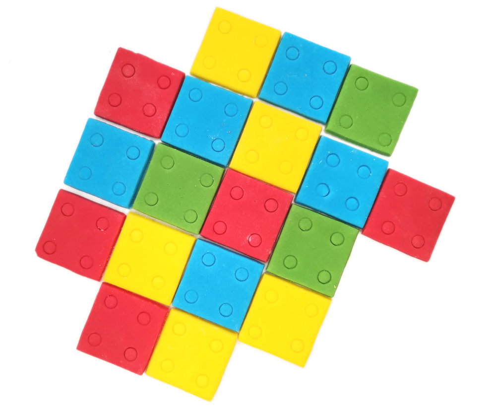 Zestaw na tort Klocki - Kafelki 20szt