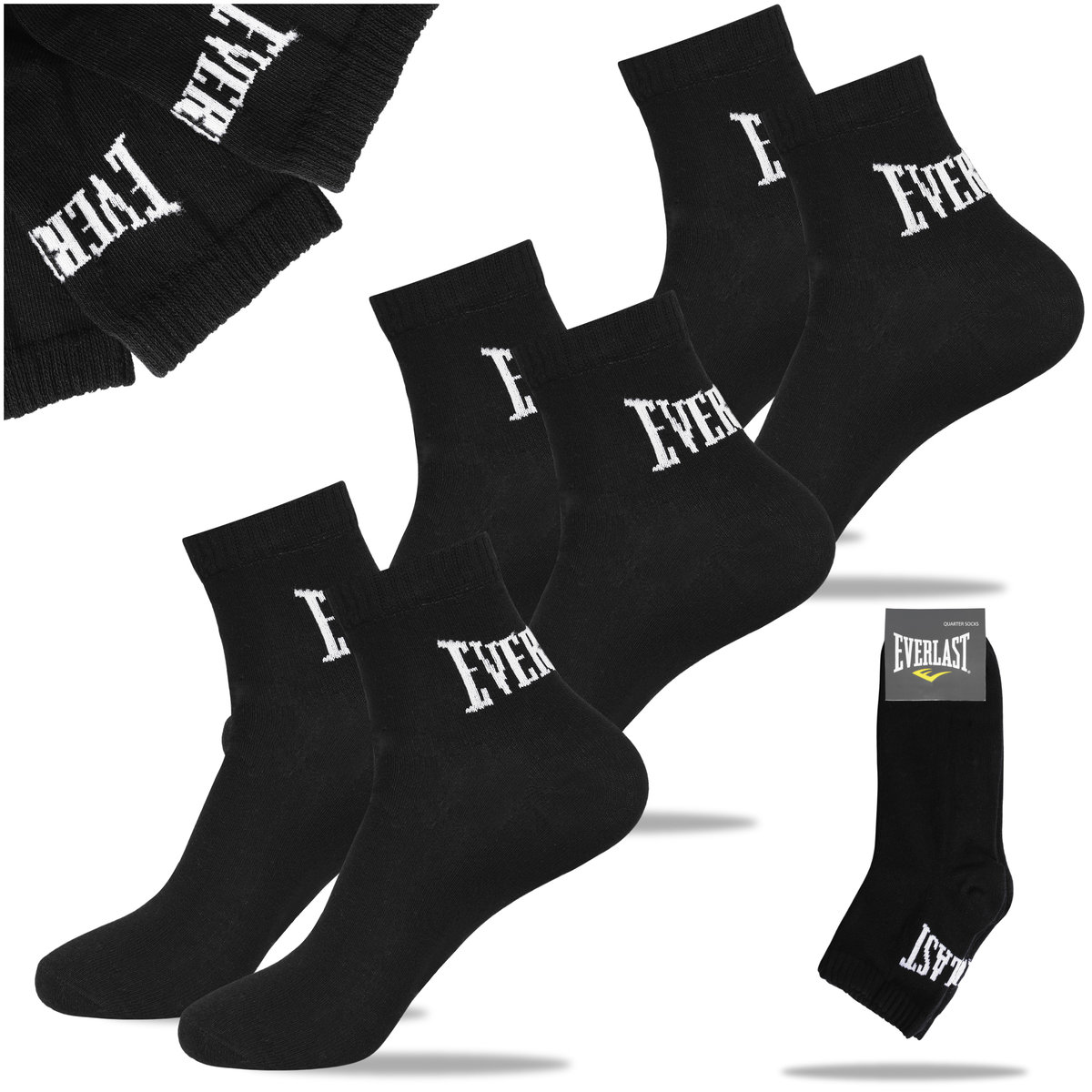 Everlast Skarpety Męskie Zakostki Bawełniane 3 pary SKQ002 Rozmiar 39/42