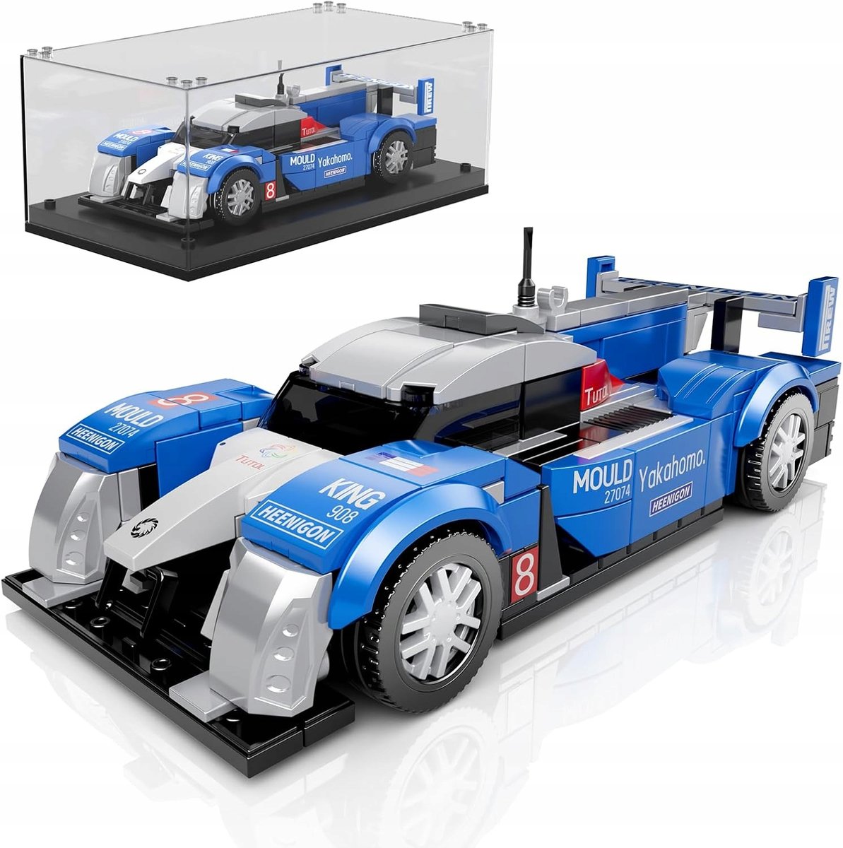 Peugoet 908 RC zestaw klocków Speed Champions Mould King 27067 + Witryna