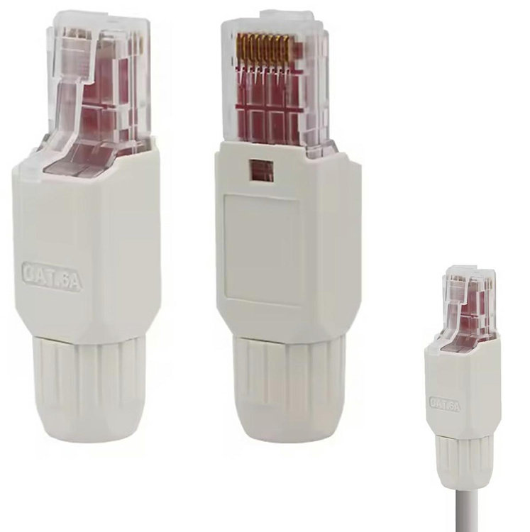 Wtyk beznarzędziowy rj45 na kabel nieekranowany UTP biały RJ9
