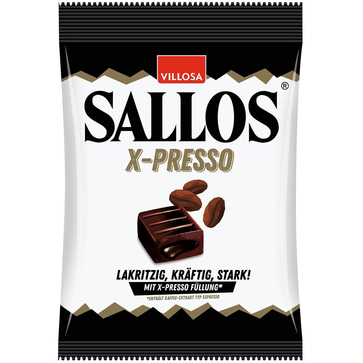SALLOS X-Presso espresso 135g cukierki lukrecjowe z nadzieniem