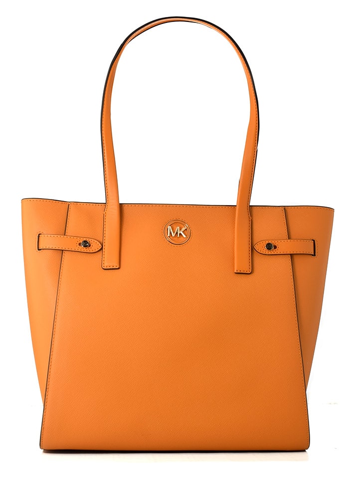 Michael Kors Skórzana torebka w kolorze pomarańczowym - 53 x 30 x 12 cm