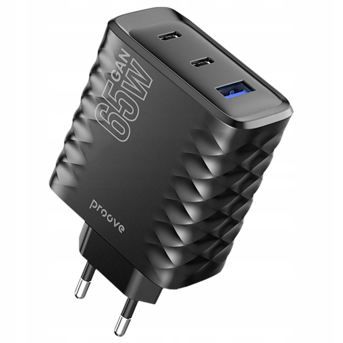Ładowarka Sieciowa 230v Szybkie Ładowanie 65w 2 Usb-c Usb Typ-c + Usb-a Gan / Speed Surge Gan 65w