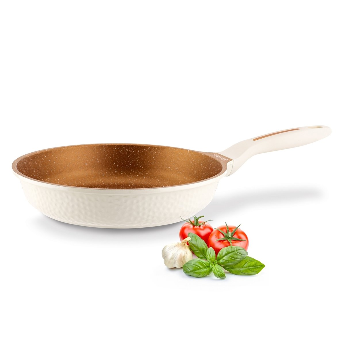 Duża PATELNIA INDUKCJA GAZ NIEPRZYWIERAJĄCA patelnia 28 cm Texture Cream Starke Pro