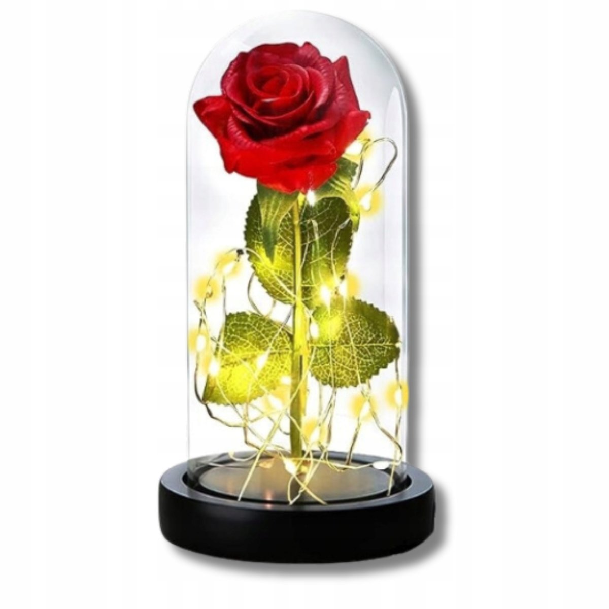 WIECZNA RÓŻA W SZKLE ŚWIECĄCA LED POMYSŁ NA PREZENT NA ROCZNICĘ URODZINY