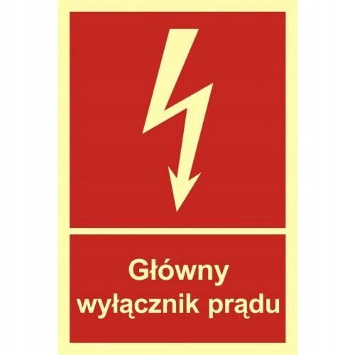 Znak przeciwpożarowy - Główny wyłącznik prądu