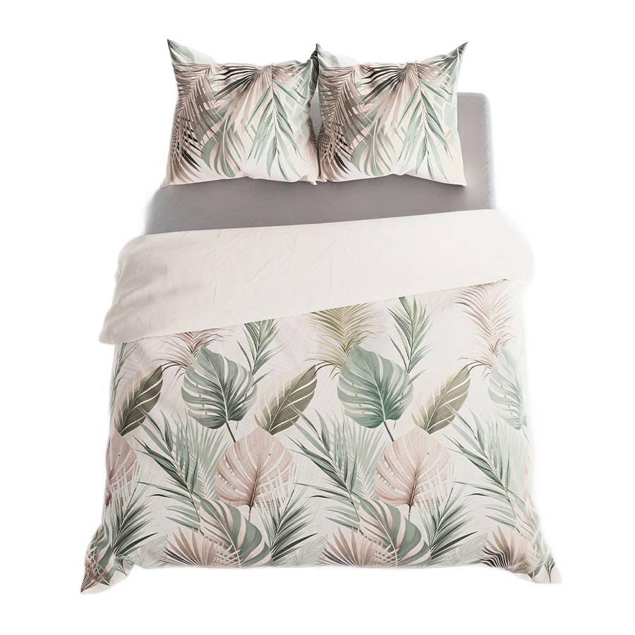 Pościel satynowa 200x220 Lush liście