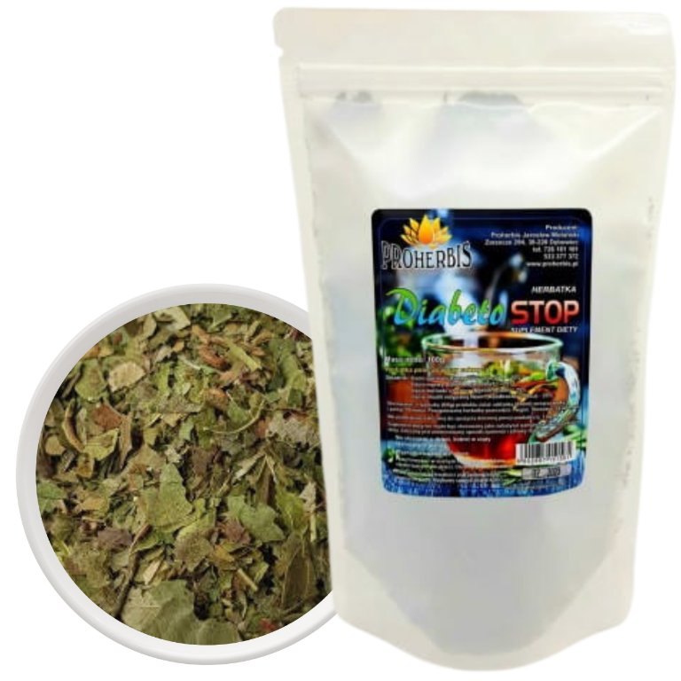 Herbata DiabetoStop 100g wsparcie dla utrzymania prawidłowego poziomu cukru