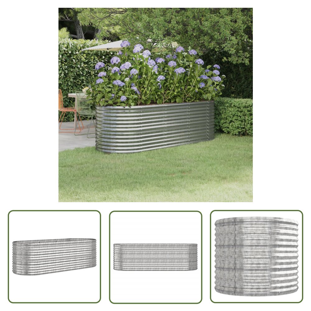 The Living Store Podwyższona donica - malowana proszkowo stal 224x80x68 cm - Podwyższona Donica