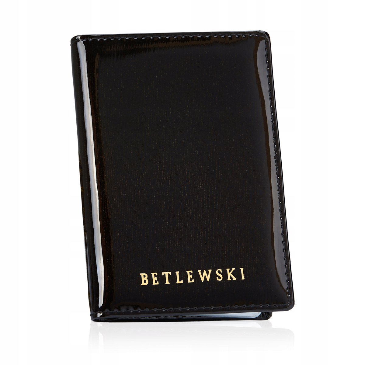 Betlewski skórzane biznesowe etui na karty dokumenty połyskuje uniseks
