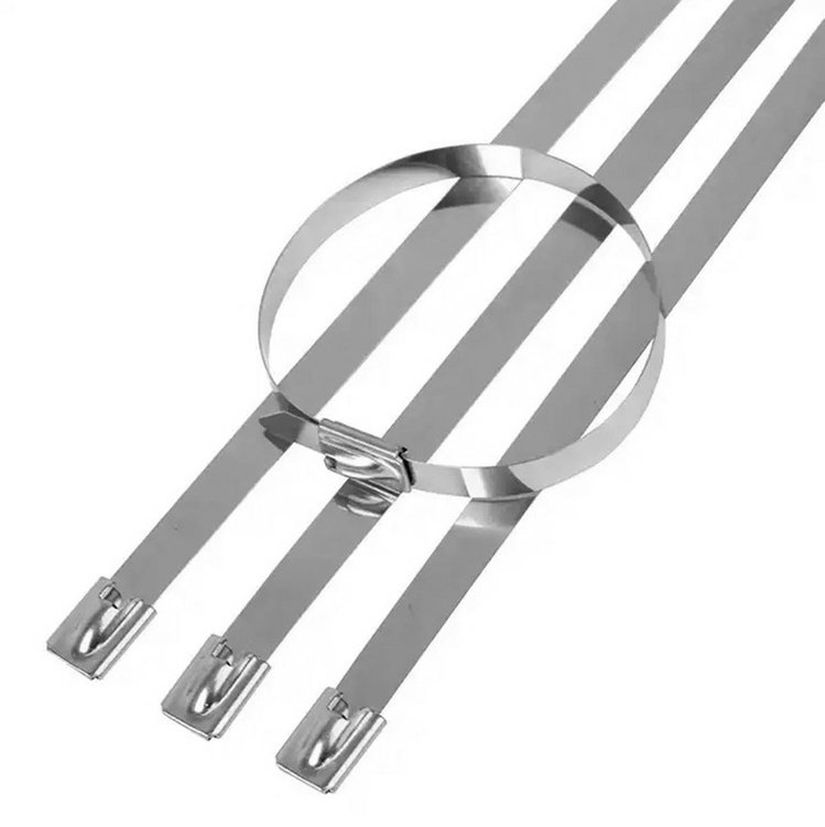 100 opasek zaciskowych kulkowych opaski 30cm srebrne DA128A