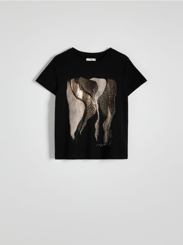 Reserved - T-shirt z nadrukiem - czarny