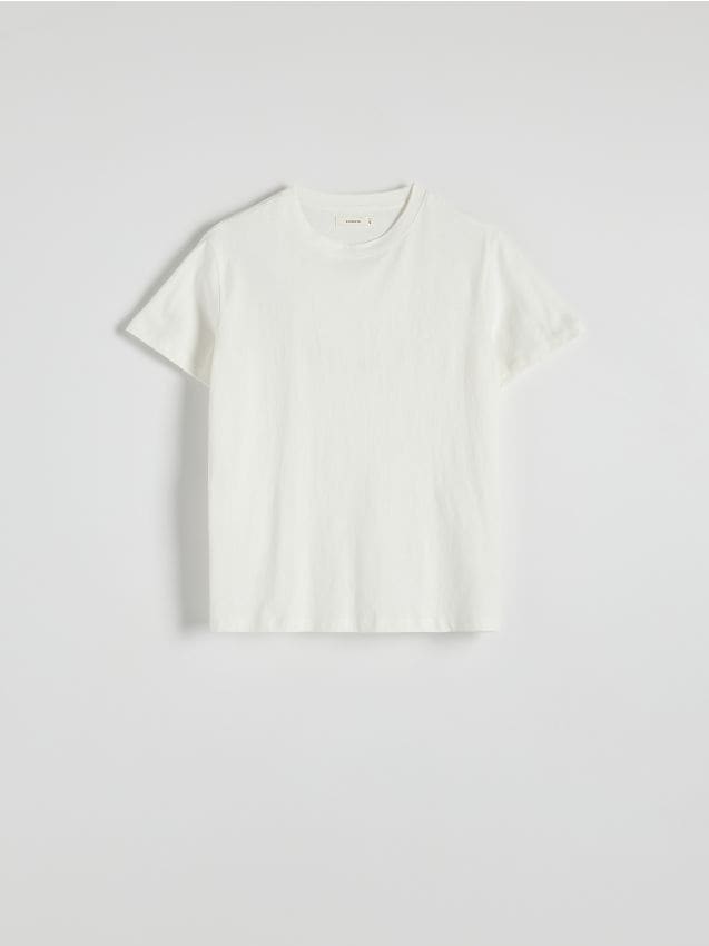 Reserved - Bawełniany t-shirt - biały