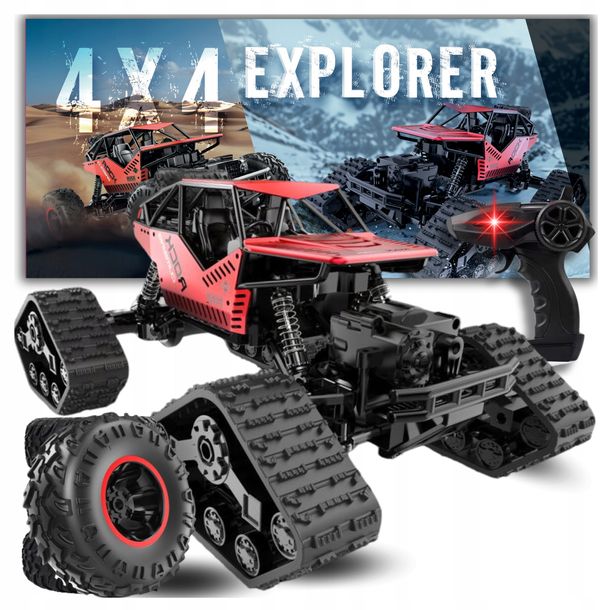 Samochód Zdalnie Sterowany Terenowy 4x4 Auto Na Pilota Z KOŁAMI GĄSIENICAMI