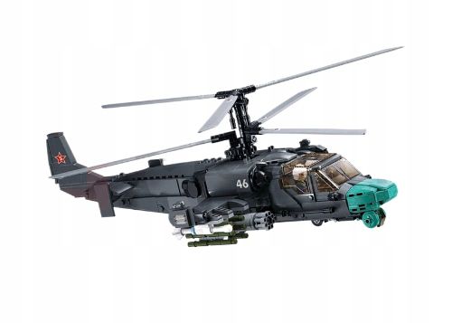 Klocki Konstrukcyjne Helikopter Wojskowy Ka-52 913 Elementów 1:35 Model