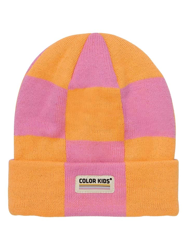 Color Kids Czapka w kolorze jasnoróżowo-pomarańczowym