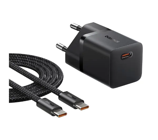Baseus GaN5 mini 1C 25W + kabel USB-C Czarny