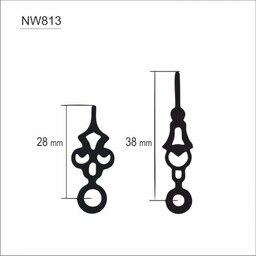 Wskazówki zegarowe srebrne /NW813