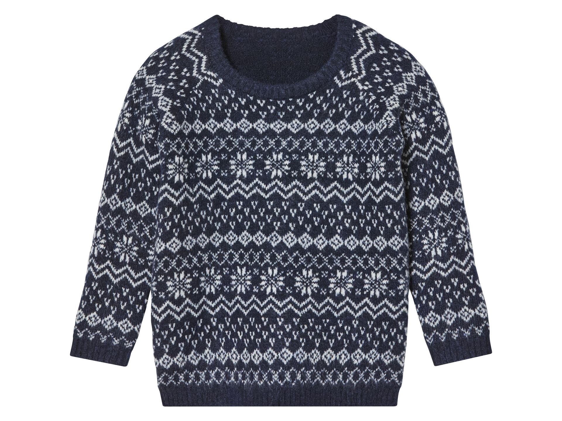 lupilu® Sweter chłopięcy świąteczny (122/128, Granatowy/biały)