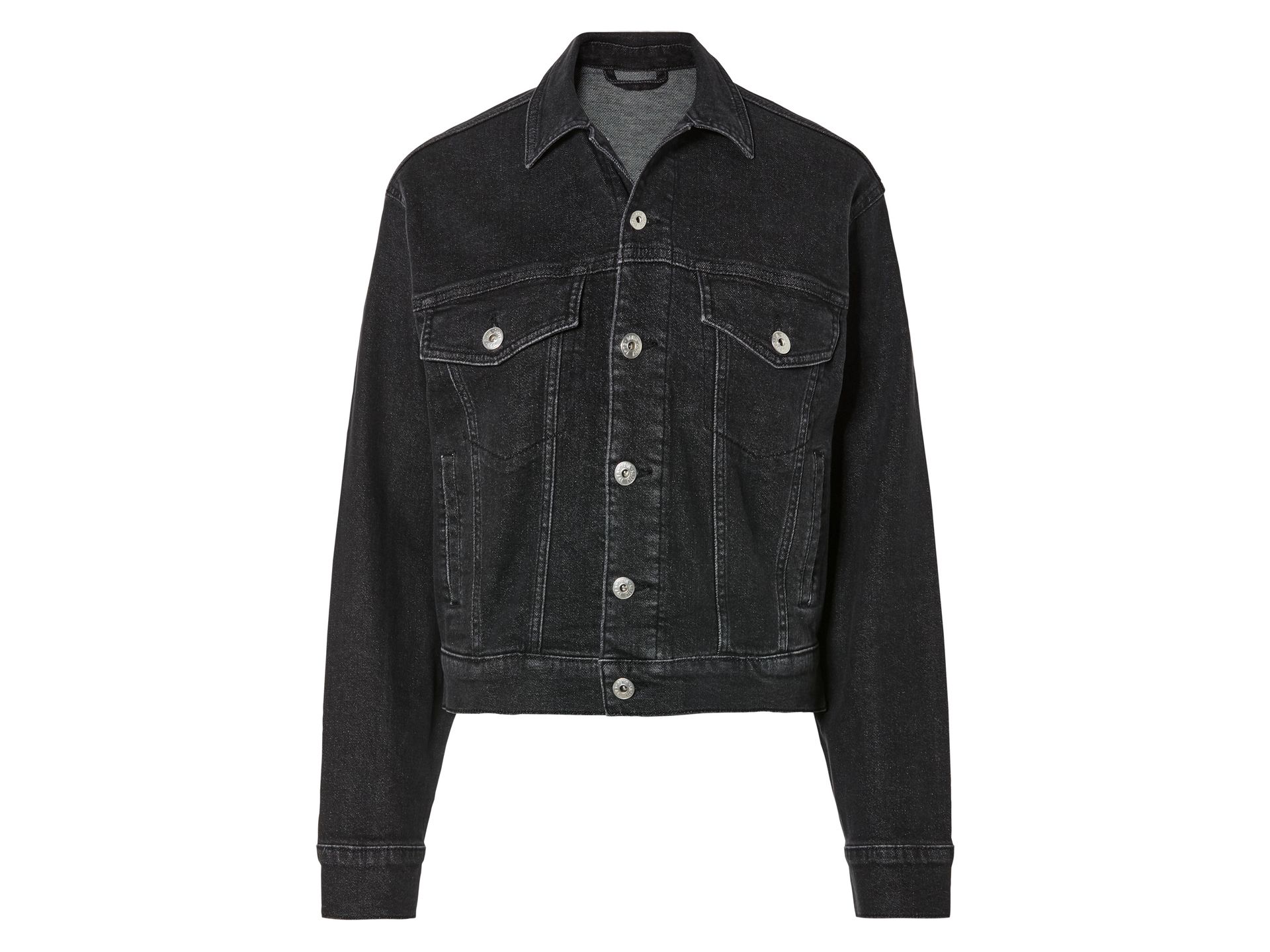 esmara® Kurtka jeansowa damska, oversize (34, Czarny)