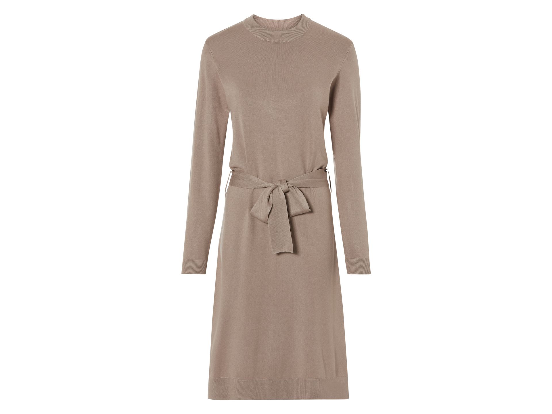 esmara® Sukienka dzianinowa damska z rozcięciami bocznymi (XS (32/34), Beżowy)