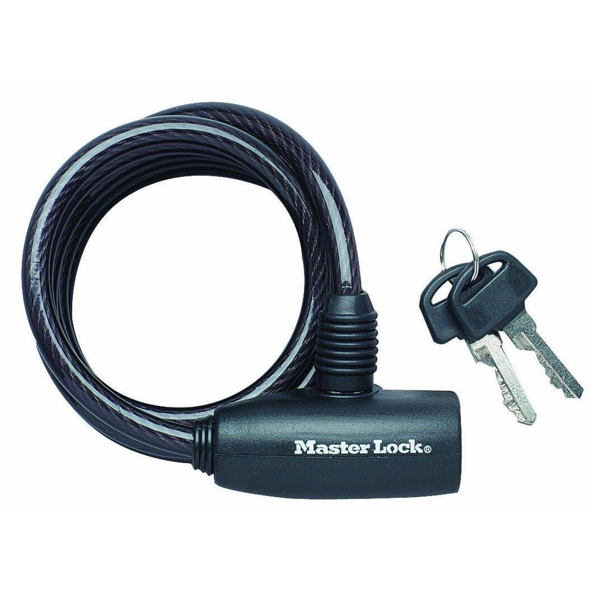 Masterlock Zapięcie rowerowe QUANTUM 8126 8mm 180cm KLUCZYK czarne MRL-8126EURDPRO SS16