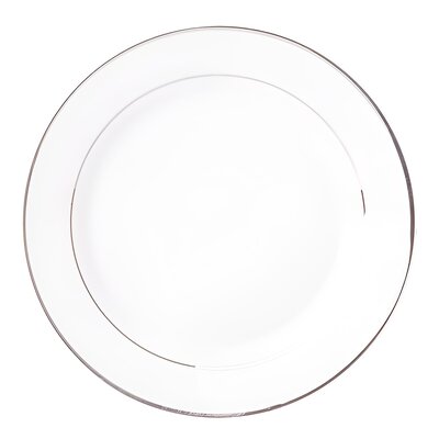 Talerz AMBITION Aura Silver 27 cm Biało-srebrny