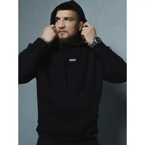 MANTO Bluza Z Kapturem Label Oversize Black