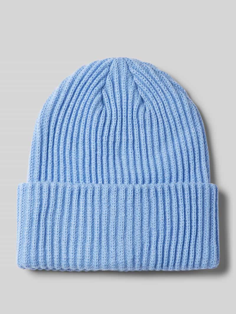 Czapka beanie z prążowanej dzianiny z brzegiem model ‘HEXO’
