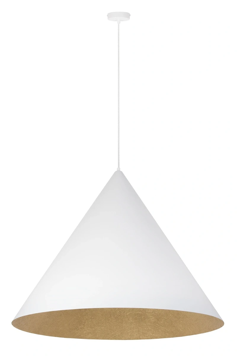 Vesuvio 77 biało złota ekskluzywna lampa wiszaca w kształcie stożka o średnicy 77cm