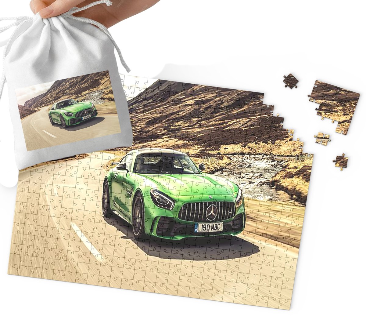 PUZZLE TRADYCYJNE - SUPER SAMOCHODY MERCEDES MEGA WZORY 192el + WORECZEK