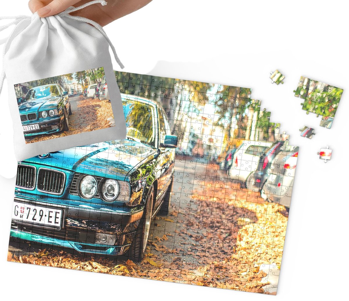 PUZZLE TRADYCYJNE - SUPER SAMOCHODY BMW MEGA WZORY 192el + WORECZEK