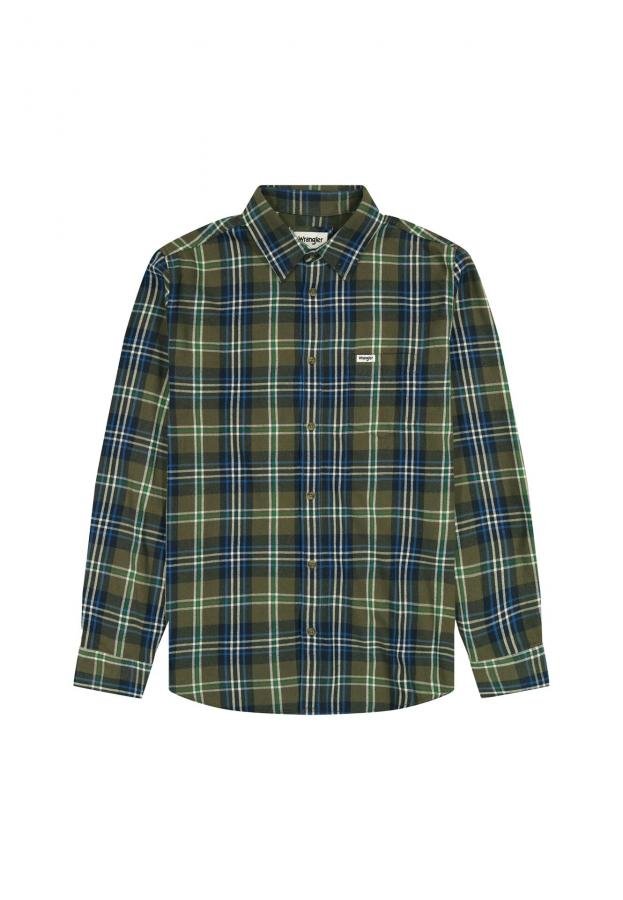 KOSZULA MĘSKA ZIELNA KRATKA WRANGLER 112357239 L