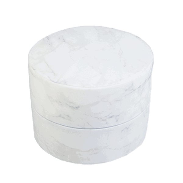 Misioo Pufa 40X30 Cm Okrągła Marmurowy Biały