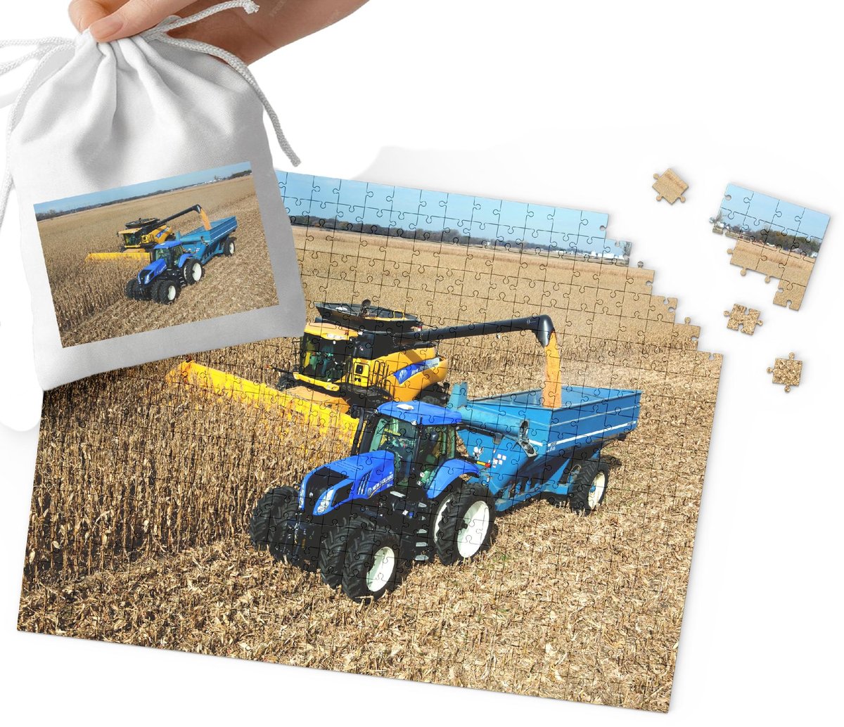 PUZZLE - TRAKTOR CIĄGNIK WZORY DLA MAŁYCH ROLNIKÓW 120el + WORECZEK