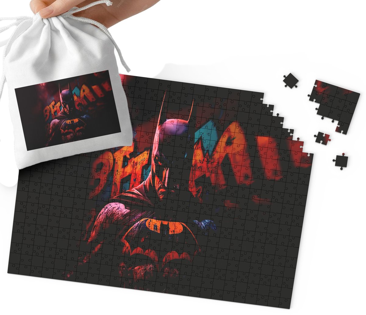 PUZZLE - BATMAN JOKER WZORY Z FILMÓW I GIER 192el + WORECZEK