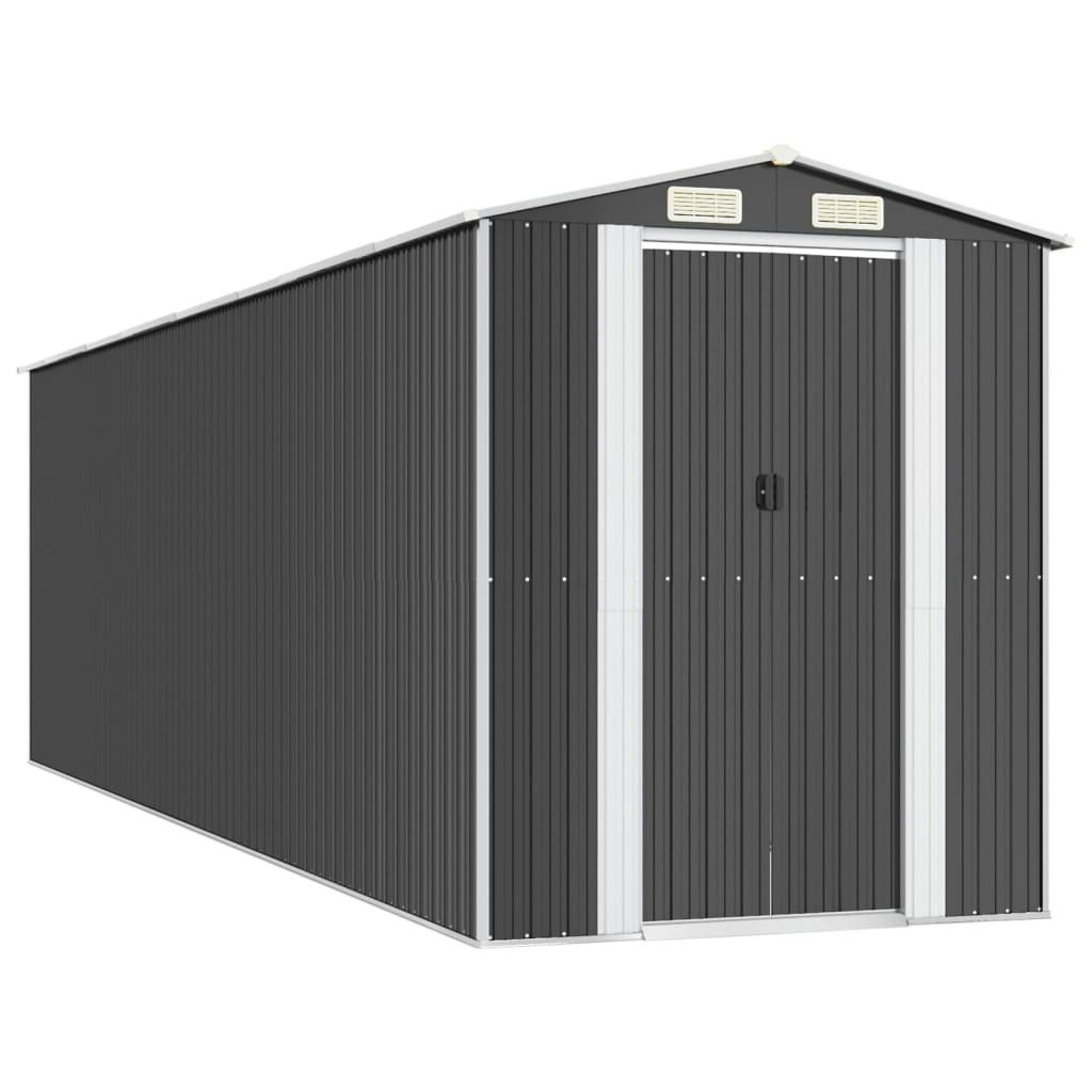 Szopa ogrodowa, antracytowa, 192x689x223 cm, stal galwanizowana
